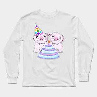 Two piglets at a birthday party Long Sleeve T-Shirt